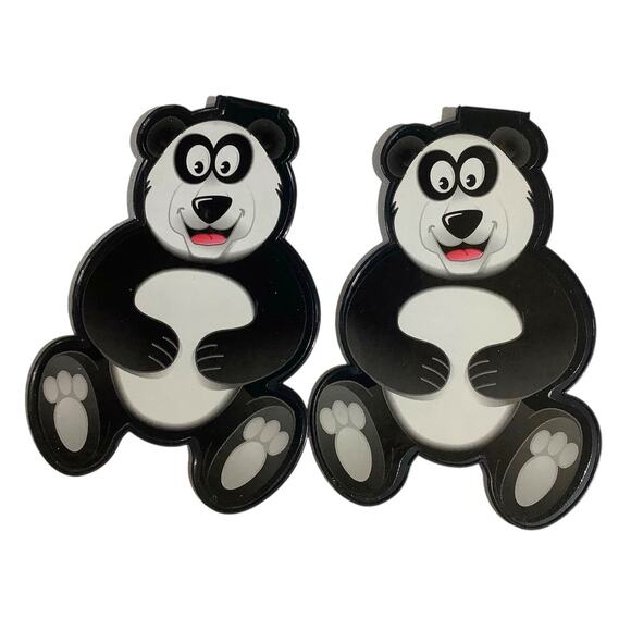 2-PK Fun-n-Nuf Panda Clip-Over-The-Page Bookmarks, NIP - Picture 1 of 4